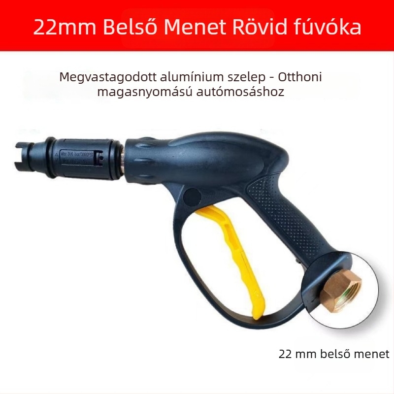 Magasnyomású autómosó pisztoly — kacsa cső alakú fúvóka (Duckbill); fej: réz + mérnöki műanyagok; markolat: mérnöki műanyagok; Nyomás: 150; permet távolság: 25