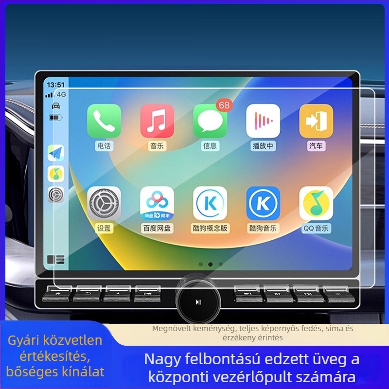 13 hüvelykes autóközponti kijelző védőfólia Android okos 2K nagy képernyő navigációhoz, Toyota