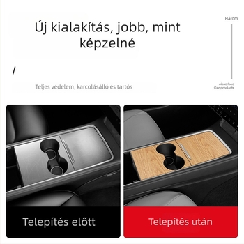 Tesla Model Y és Model 3 központi konzol védőfilm matrica belső átalakításhoz, anyag: matrica, testreszabás nélkül