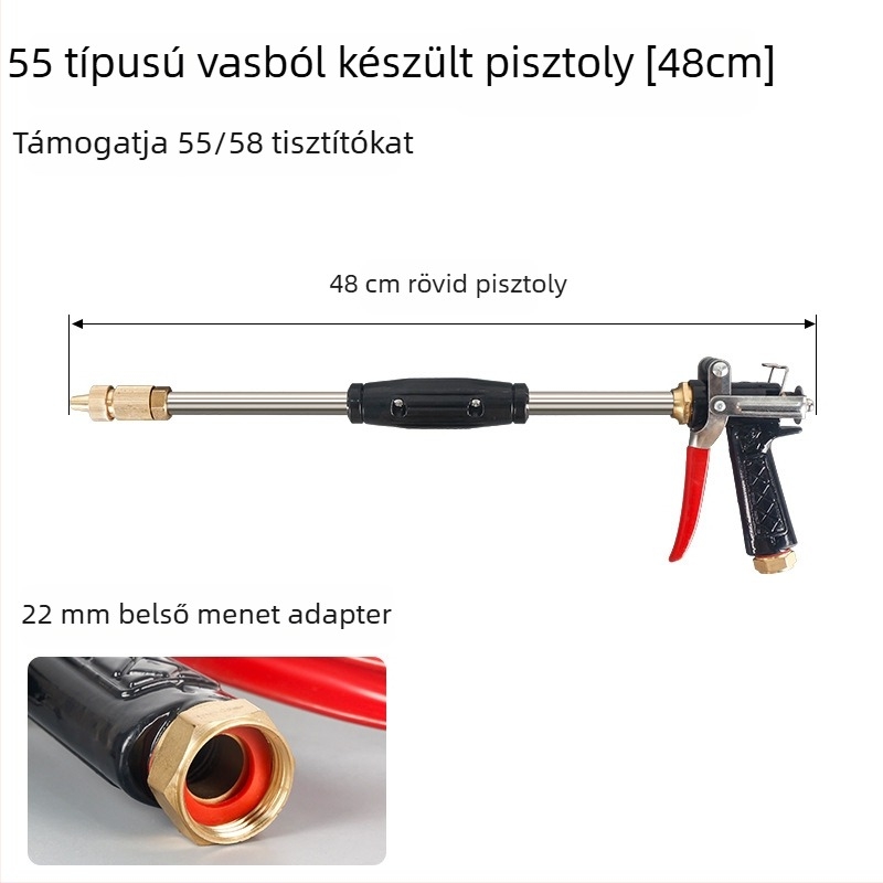 Nyomásmosó pisztolyfej, teljes réz, autómosáshoz, modellek 280/380/55/58