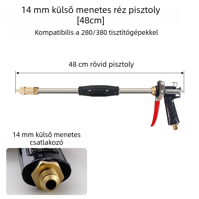 Nyomásmosó pisztolyfej, teljes réz, autómosáshoz, modellek 280/380/55/58