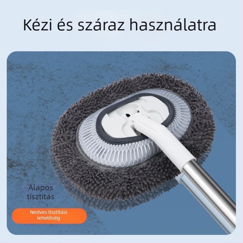 Autómosó mop Chenille, görbült nyél, teleszkópos hosszú nyél, modell QJS-JWMHSWG-Z, márka Oka Star