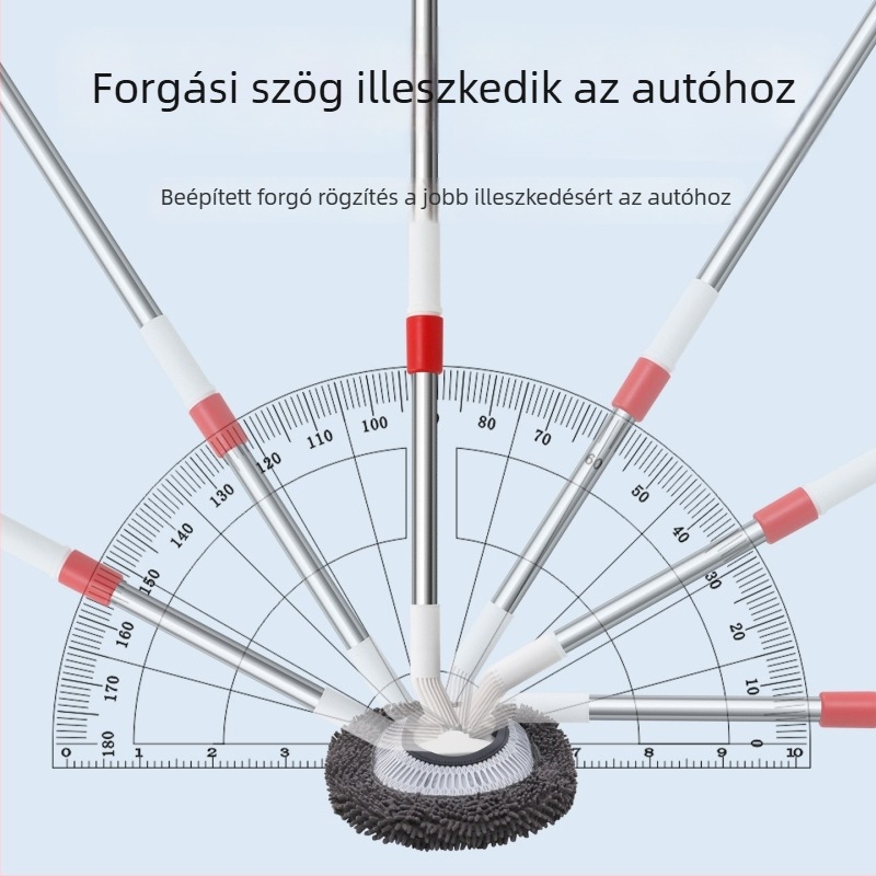 Autómosó mop Chenille, görbült nyél, teleszkópos hosszú nyél, modell QJS-JWMHSWG-Z, márka Oka Star