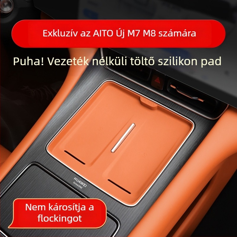 Központi konzolhoz készült szilikon alátét vezeték nélküli töltéshez – csúszásmentes, belső dekorációs kiegészítő, márka Cool car