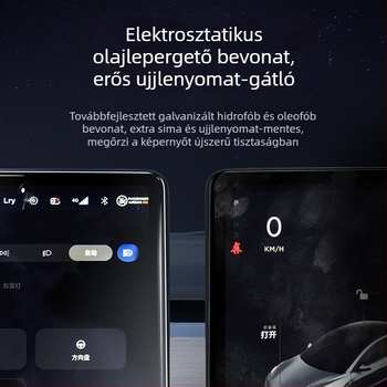 Tesla központi kijelzőjének karcálló üvegvédője, Modellek: 3/Y/X/S, HD szemvédő