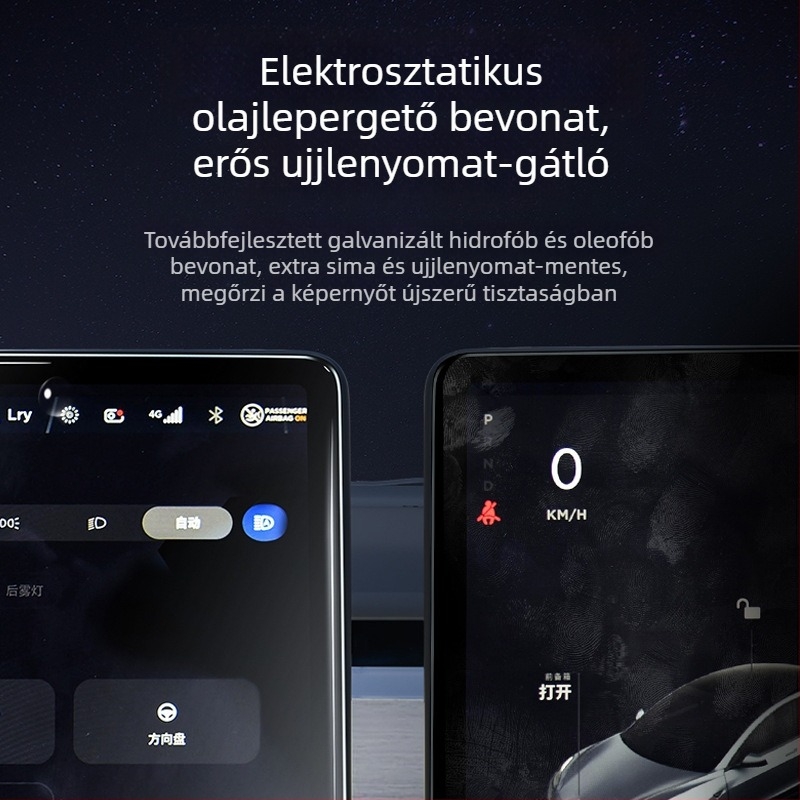 Tesla központi kijelzőjének karcálló üvegvédője, Modellek: 3/Y/X/S, HD szemvédő