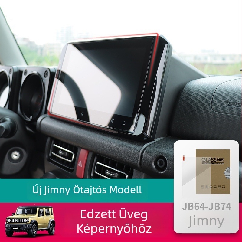Suzuki Jimny 5 ajtós navigációs kijelzőjéhez készült edzett üveg védőfólia, átlátszó, 29×10,5 cm (2023+)