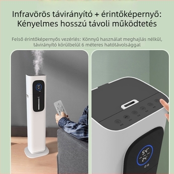 Párásító – padlóra álló oszlopos kivitel, 21–30 m2 lefedettség, 4,1–6,0 L tartály, távirányító, zaj ≤ 36 dB