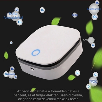 Otthoni és autóhasználatra szánt légtisztító negatív ionokkal a formaldehid eltávolítására, 51-150 m3/h, USB táplálás, 11-20 m² lefedettség