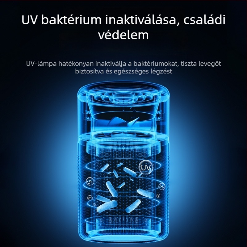 Légszűrő negatív ionokkal és ózonos dezodorizálóval autóhoz és otthonhoz | USB tápegység, zaj 36–45 dB, 50 m³/h, alkalmas 11–20 m²-re