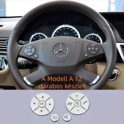 Mercedes-Benz régi S-klassz és R-klassz kormánykerék gomb matrica, ABS anyag, testreszabás nélküli, logó nélkül
