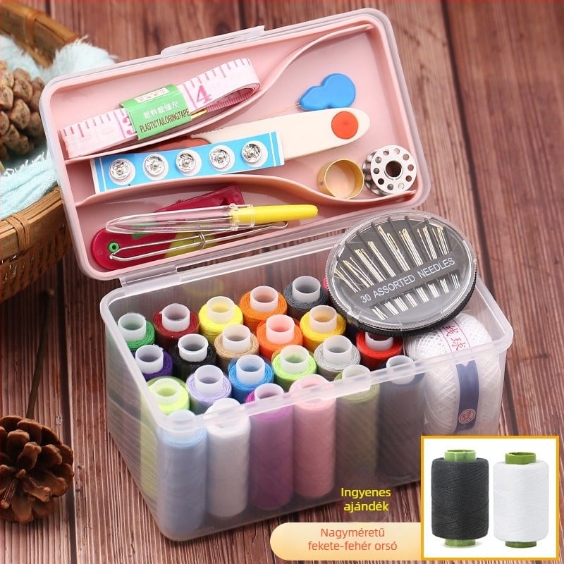 Háztartási varrókészlet tű és cérna dobozzal, kézi varráshoz, magas minőség, praktikus és fejlett