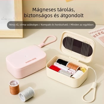 Hordozható ABS varródoboz készlet, 140 darabos készlet, zsebméret, egyszerű stílus