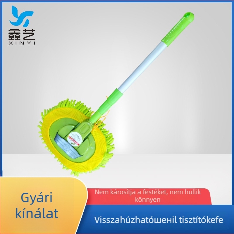 Kinyúló chenille autómosó keféje és víz ecset a tisztításhoz