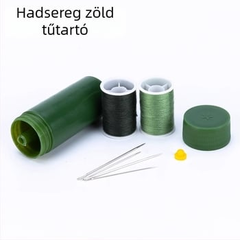 Hordozható zsebvarrókészlet cilindrikus rozsdamentes acél dobozban