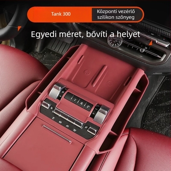 Szilikonból készült vezeték nélküli töltőpad központi konzolhoz tároló rekesszel – csúszásmentes belső kiegészítő (Wtx-012)