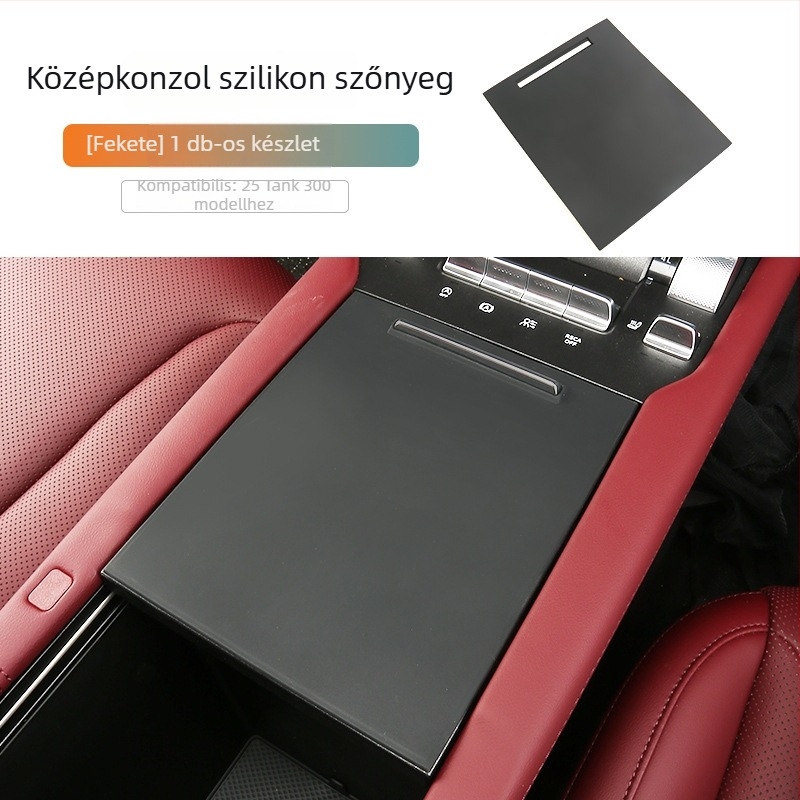 Szilikonból készült vezeték nélküli töltőpad központi konzolhoz tároló rekesszel – csúszásmentes belső kiegészítő (Wtx-012)