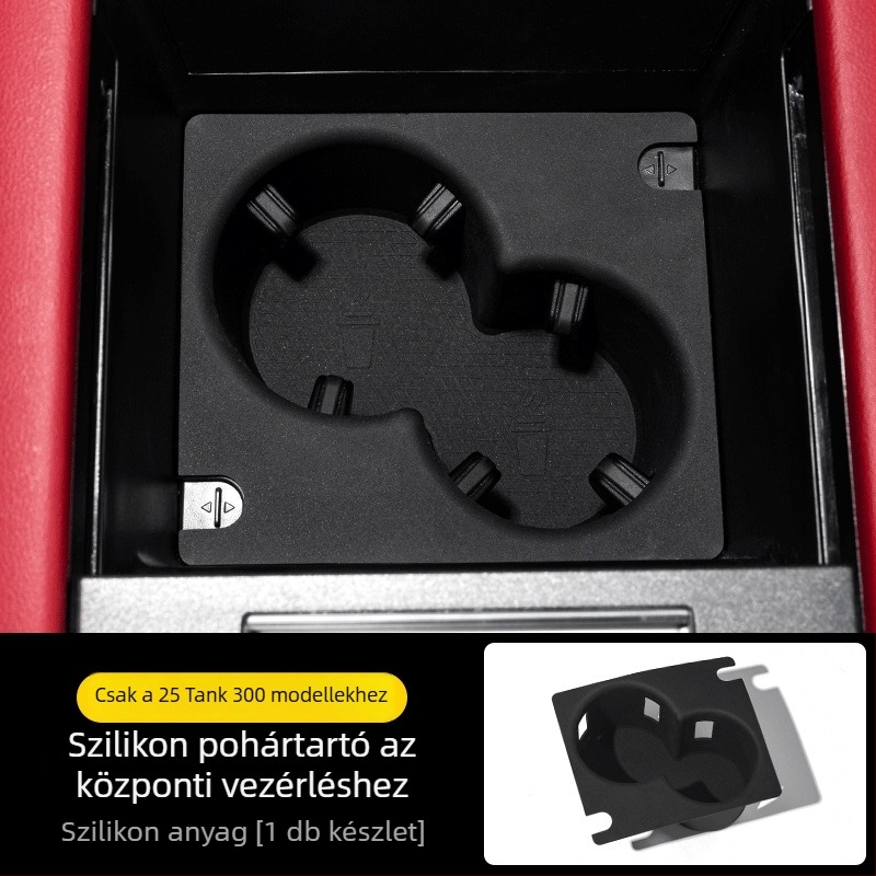 Szilikonból készült vezeték nélküli töltőpad központi konzolhoz tároló rekesszel – csúszásmentes belső kiegészítő (Wtx-012)