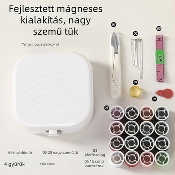 Varrókészlet – Hordozható zsebstílus, ABS anyag, 100 darabos doboz, 280 g, Testre szabható