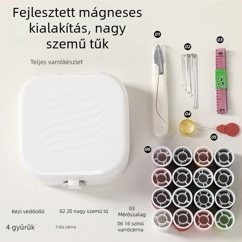 Varrókészlet – Hordozható zsebstílus, ABS anyag, 100 darabos doboz, 280 g, Testre szabható