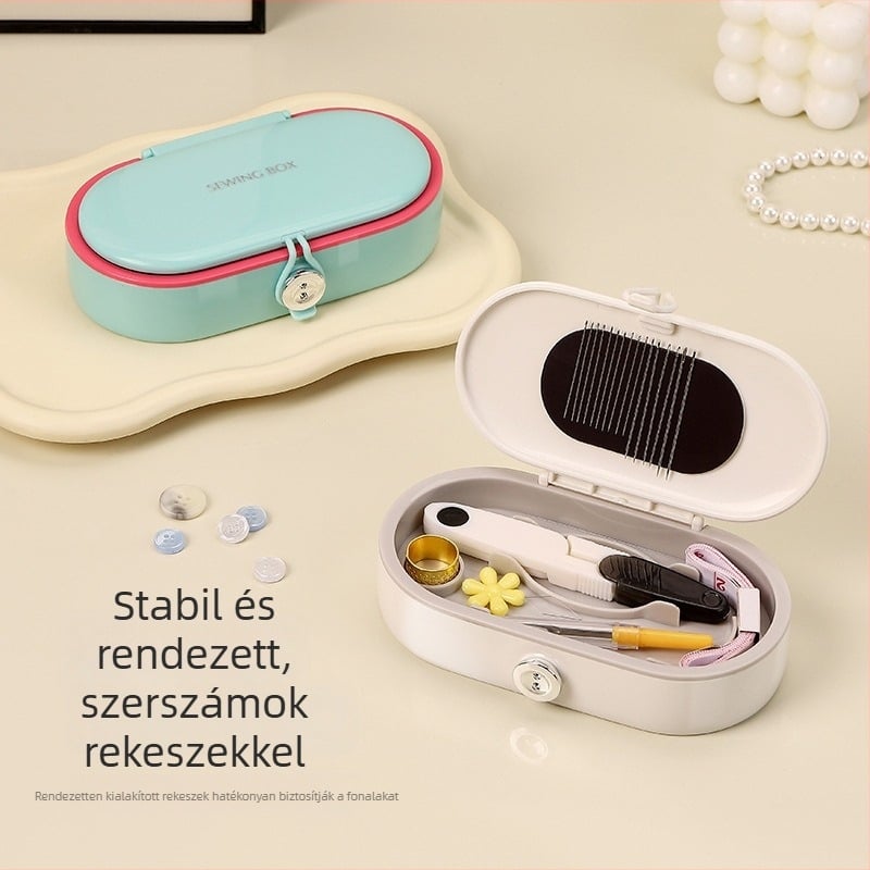 Szabadalmaztatott mágneses varródoboz – Hordozható zseb-stílus, műanyag tok, 144 darabos készlet, egyszerű kialakítás, testreszabható