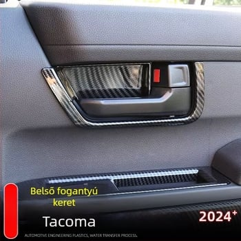 Toyota Tacoma belső módosítási matrica – belső kilincs dekoratív keret és az ajtó belső tálca védőcsíkja; ABS anyag, Little Le Wang márka, Toyota Tacoma modell, Zhejiang eredet
