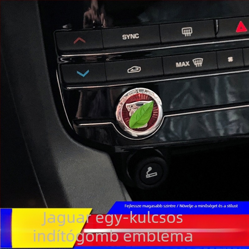 Jaguar indító gombfedél leopárd fej mintával - cink-ötvözet + ABS, kompatibilis XFL/F-PACE/XEL