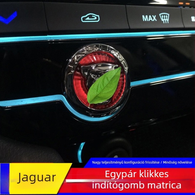 Jaguar indító gombfedél leopárd fej mintával - cink-ötvözet + ABS, kompatibilis XFL/F-PACE/XEL