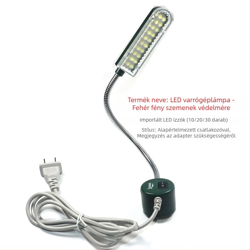 Varrógép LED lámpa – mágneses, olvasó fény, szemvédő