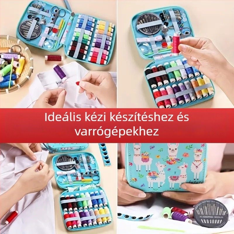 Varrókészlet, 86 darabos készlet, hordozható, Love and Thread márka, dobozban 150 darab