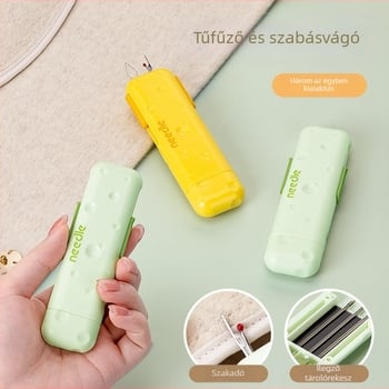 Hordozható, többfunkciós tűbefűző készülék mágneses tűtartóval, ABS anyagból, 300 darabos csomag, minimalist dizájn