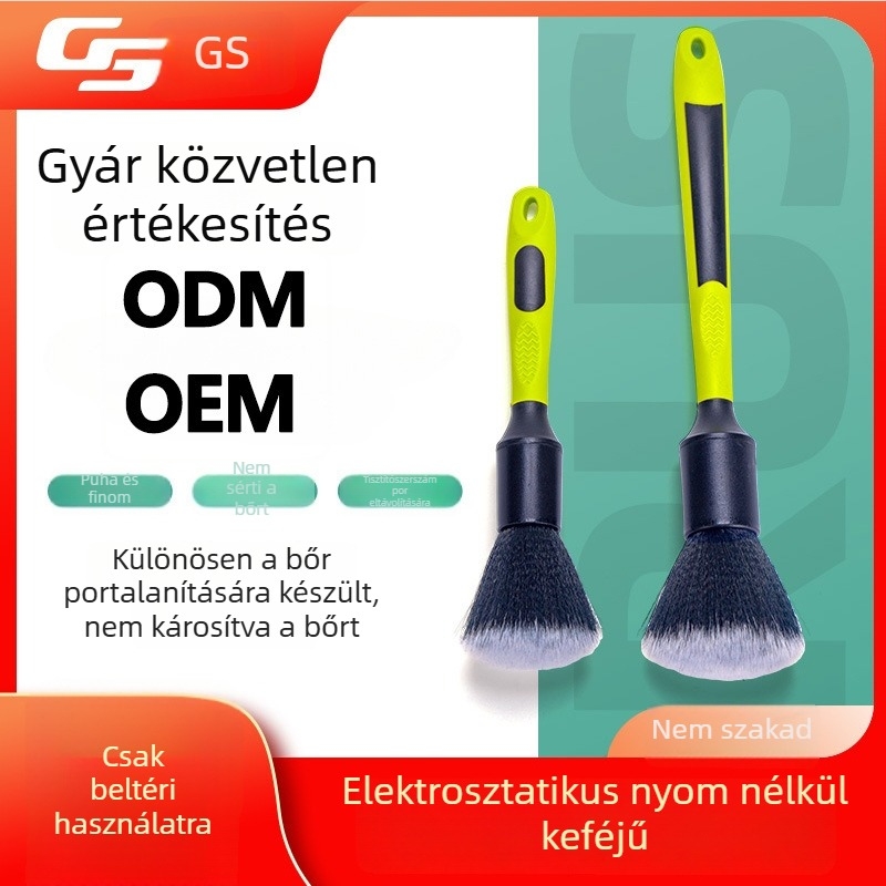 GS Márkájú belső autó tisztító ecset — PP anyag, puha sörtéjű, belső tisztításra, testreszabás elérhető