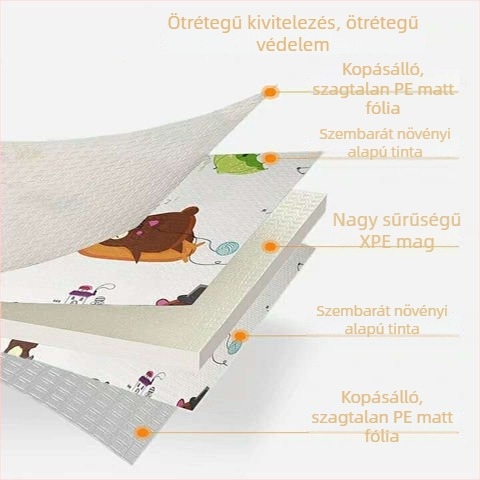 Vastag babamászó matrac, összecsukható habpadlós matrac a nappaliba, szagtalan, geometriai mintázat