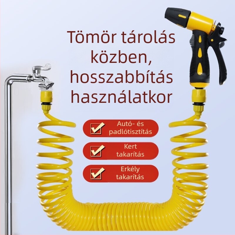 Magasnyomású autómosó vízpisztoly teleszkópos boosterrel, rugós tömlővel és fej mérnöki műanyagból — Víznyomás 4