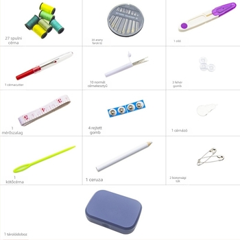 Hordozható varródobozt – 40 darabos DIY varrókészlet