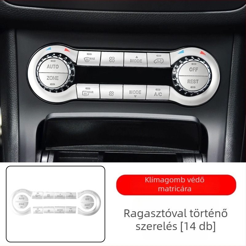 Mercedes B200 klíma kapcsoló gombjának állító matricája — Márka: Trade Friend; Modell: 66; Testreszabás: Nem