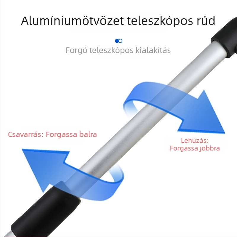 Runner autóüveg tisztító eszköz visszahúzható nyéllel - alumíniumötvözet, mikroszálas anyag, ABS és PP