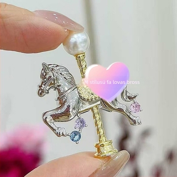 DIY kiegészítők, M-brand stílusú álom-karusszel brooch nőknek, horoszkóp a születési év szerint, gyöngyös brooch alapja