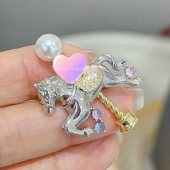 DIY kiegészítők, M-brand stílusú álom-karusszel brooch nőknek, horoszkóp a születési év szerint, gyöngyös brooch alapja