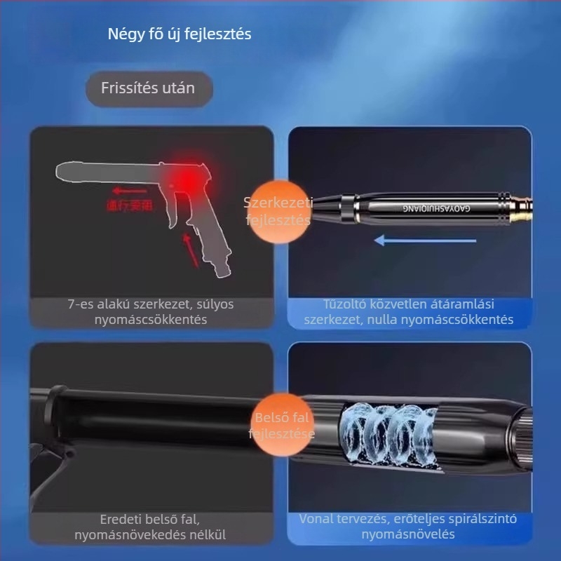 Ötvözetből készült magasnyomású autómosó vízpisztoly fej, ujjfogóval, 27 g