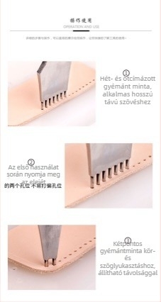 Bőr körkörös lyukasztó, belső varrat, kézzel készített bőrtárgy DIY eszköz (rozsdamentes acél, ipari stílus)