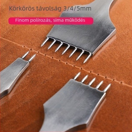 Bőr körkörös lyukasztó, belső varrat, kézzel készített bőrtárgy DIY eszköz (rozsdamentes acél, ipari stílus)