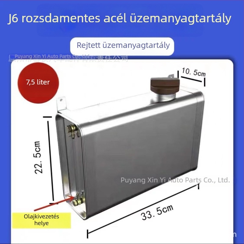 Kör alakú rozsdamentes acél dízel üzemanyag-tartály parkolófűtéshez, Jiefang J6-höz