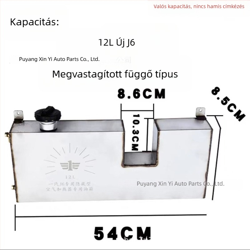 Kör alakú rozsdamentes acél dízel üzemanyag-tartály parkolófűtéshez, Jiefang J6-höz
