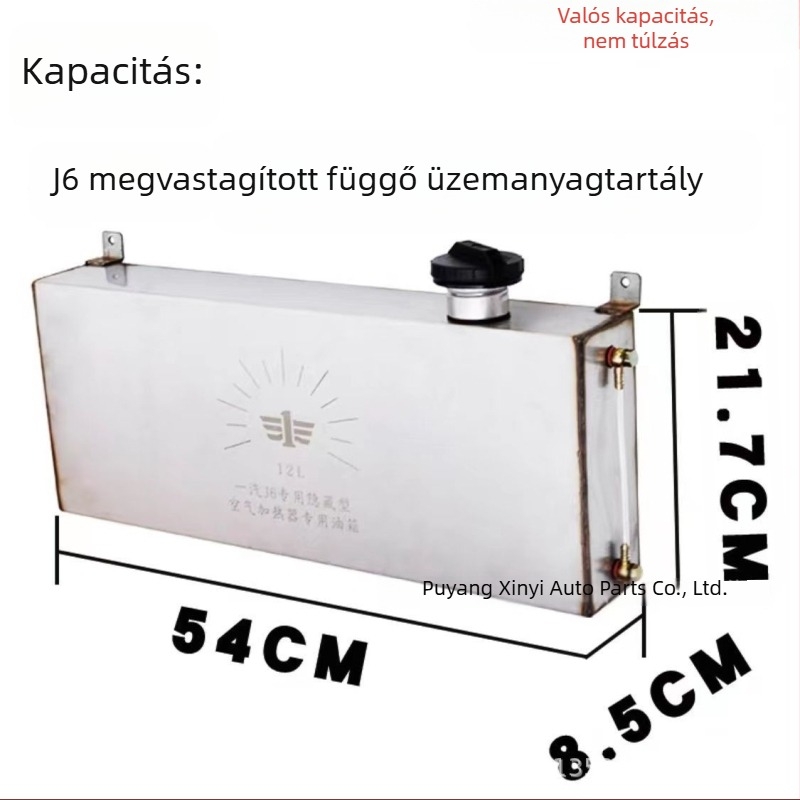 Kör alakú rozsdamentes acél dízel üzemanyag-tartály parkolófűtéshez, Jiefang J6-höz
