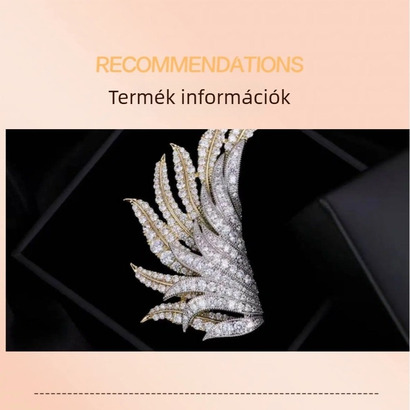 Szárnyas kitűző – réz, forma: rovar/geometriai, elektroplakkolás, dekoratív, anti-reflexiós, rögzítő, univerzális stílus