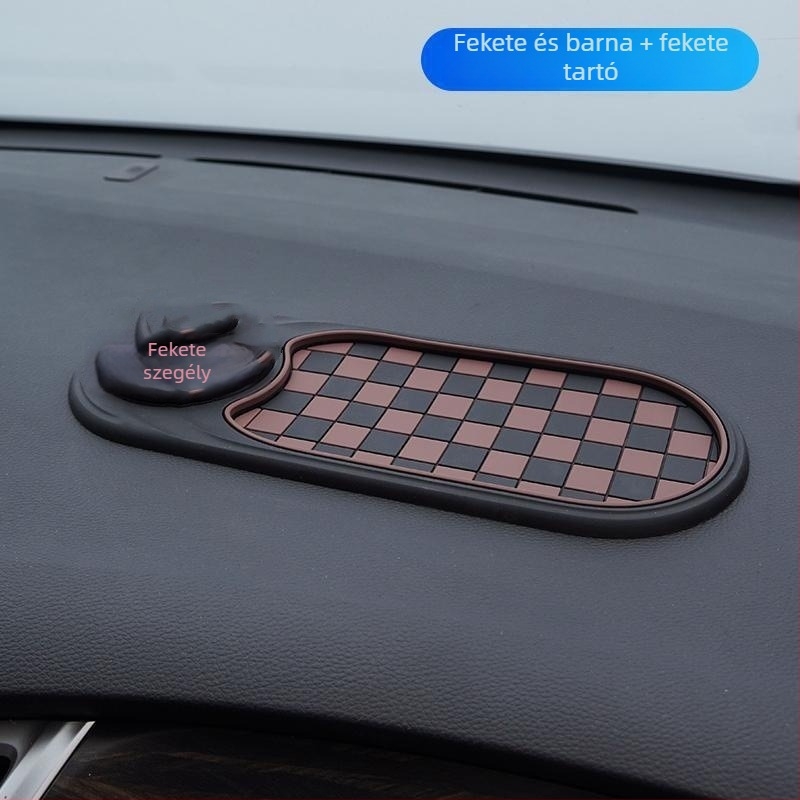 Autóhoz való csúszásmentes telefontartó navigációs tükörállvánnyal és konzol rendezővel (PVC; Model 021-1)