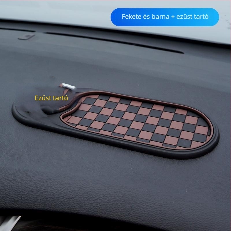 Autóhoz való csúszásmentes telefontartó navigációs tükörállvánnyal és konzol rendezővel (PVC; Model 021-1)
