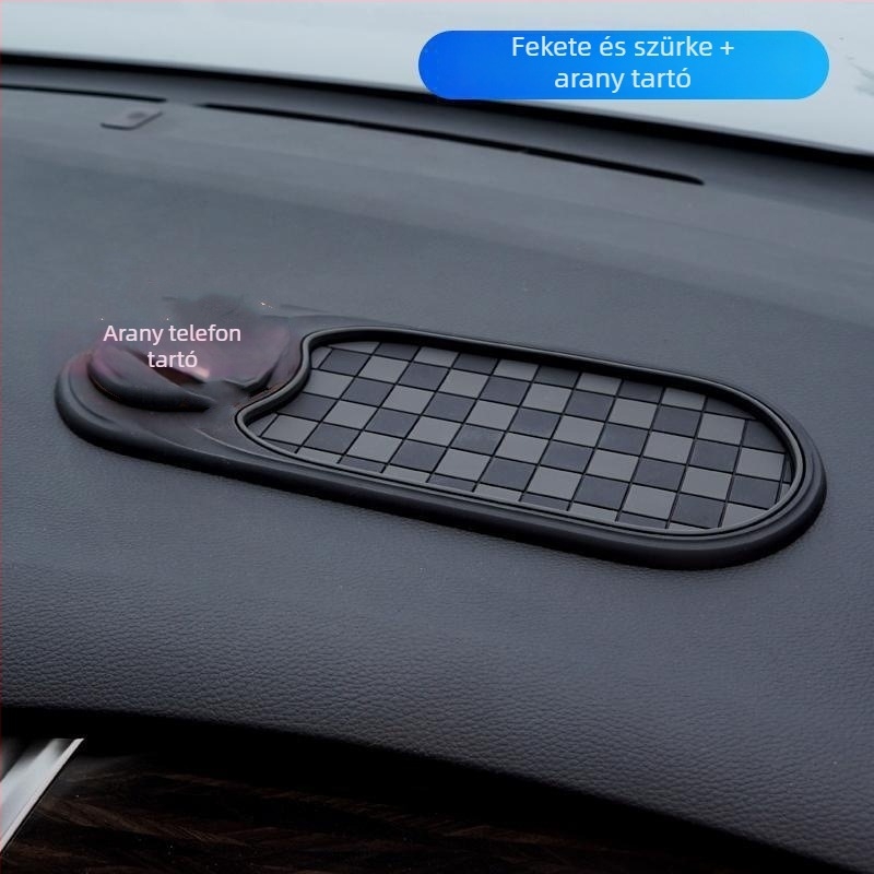 Autóhoz való csúszásmentes telefontartó navigációs tükörállvánnyal és konzol rendezővel (PVC; Model 021-1)