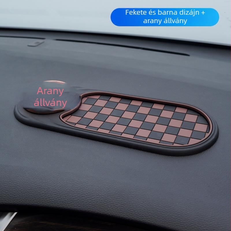 Autóhoz való csúszásmentes telefontartó navigációs tükörállvánnyal és konzol rendezővel (PVC; Model 021-1)